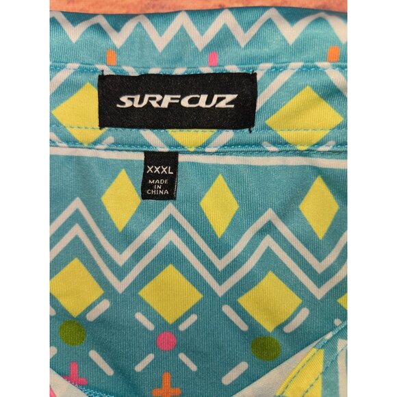 SurfCuz Mens Geometric Print Polo 3XL - Picture 5 of 9